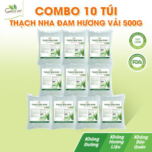 Combo 10 Túi Thạch nha đam hương vải Goce 500 - 10x500g