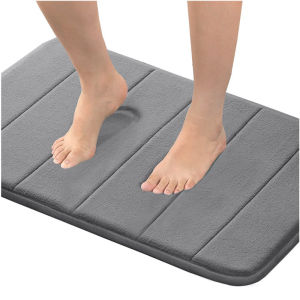 Non Slip Bath Mat Waterproof Memory Foam Mats Soft Absorbent Pedestal Rug 50*80cm