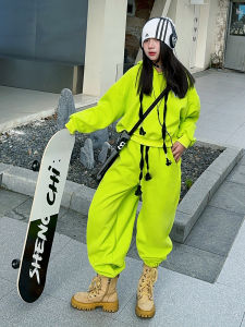 MPW | Girls Casual Outfit Two-Piece Set Spring Autumn Fashionable Childrens Clothing Set Comfortable Sweatshirt Pants Ensemble