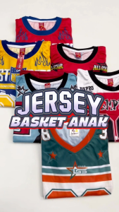 Setelan Jersey Baju Anak Baseball Basket Gambar Full Printing Ukuran 2 - 11 Tahun