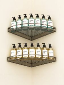 Corner Storage Rack Wall-mounted Drill-free Fan-shaped