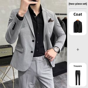 Suit Suit Men Three-Piece Suit K-style Slim Fit Business Suit Two Buttons Casual Small Suit Groom Wedding Suit
