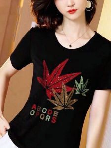 เสื้อยืดแขนสั้นผ้าโมดอลหลวมๆ สำหรับผู้หญิงในช่วงฤดูร้อนปี 2024 เสื้อผ้าแฟชั่นสำหรับผู้หญิงวัยกลางคนและผู้ใหญ่ไซส์ใหญ่