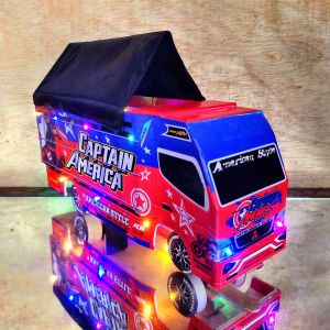 PROMO MINIATUR TRUK OLENG CAPTEN AMERIKA TERMURAH FULL LAMPU DAN TERPAL M