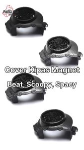 Cover Kipas Magnet Beat Hitam-Black Karbon-Light Carbon Karbu & Scoopy Old Carbu & Spacy Lama Tutup Mesin Hitam