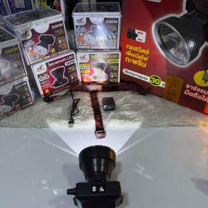 ไฟฉายคาดหัว HL-658 Plus LED 500W มีจอเเสดงชั่วโมงการใช้งาน ใช้ชาร์จมือถือได้ ใช้งานนานสูงสุง 30 ชั่วโมง