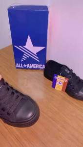 All America 3337 Kasut Hitam Sekolah/LO CUT SHOE LACE School Black Shoe