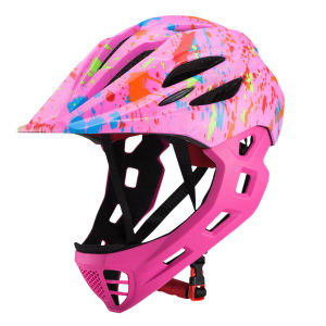 Kids Bike Helmets Toddler Adjustable Breathable Lightweight Durable Security Full Face Bike Helmets Easy Using with LED Light