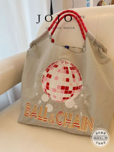 Large Capacity Portable Canvas Bag Handheld Eco-friendly Shield Emblem Urban Simple Style Tote Bag for Daily Use Nylon Fabric