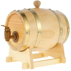 1.5L Wood Wine Barrel Vintage Oak Beer Brewing Accessories Whiskey Storage Container Home Decoration Wine Bar Tools