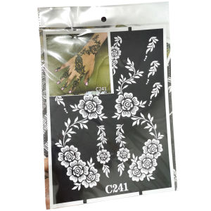 Middle East Popular Henna Tattoo Stencil Body Painting Back Arm Hand Large Picture Hollow out Tattoo Decal Makeup Tool