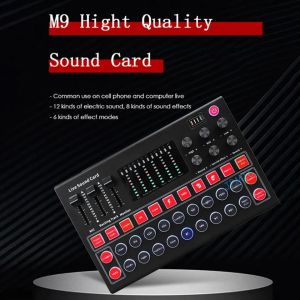 M9 Sound card อินเทอร์เฟซเสียง M9 Usb Sound Card เสียงไมโครโฟน Webcast Usb Bluetooth สำหรับโทรศัพท์ PC Dropship อินเทอร์เฟซเสียง