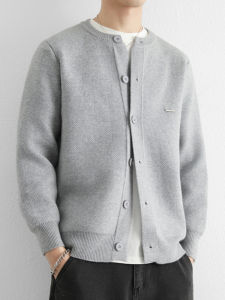 Mens Open Cardigan Jacket Casual Thin Style Spring Autumn Simple Match Leisure Lazy Fashion Knitted Sweater Outerwear