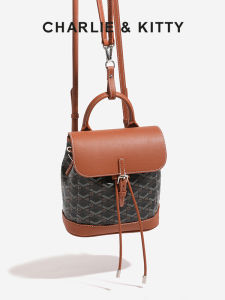 Luxurious Charlie&Kitty Bucket Shape Shoulder Bag for Young Women Summer 2025 Trendy British Style Geometric Pattern Bag