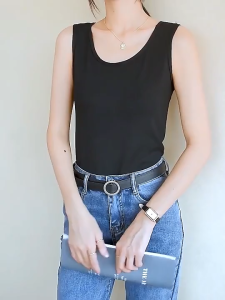 Inner Wear Top Women Camisole Sleeveless Singlet Shirt Soft Ice Silk Cotton Slim Size Plus Undershirt Tube Casual Tops Camisoles Womens Cool Touch