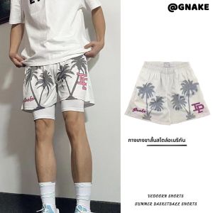 กางเกงขาสั้นบาสเก็ตบอลสไตล์อเมริกัน สำหรับผู้ชาย ฤดูร้อน ระบายอากาศได้ดี ไม่ถึงเข่า สามจุด ฝึกซ้อม กางเกงขาสั้น