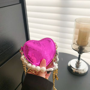 K-style Kids Bag New Arrival Mini Heart Crossbody Bag Western Style Little Girl Chain Bag Fashion Girls Satchel