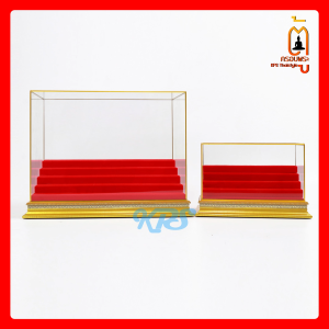 ตู้กระจกครอบโชว์ ฐานระดับขั้นบันได พระองค์เล็ก เหรียญสะสม ตู้ครอบพระ KPSThaistyle