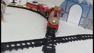 Bộ đồ chơi lắp ráp đường ray xe lửa Giáng Sinh Mô hình tàu hỏa Noel 2023 dài hơn 2m kèm hộp quà nhựa đỏ có quai xách