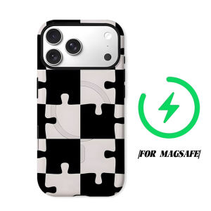 black white puzzle Phone Case for iPhone 18 17 16 15 14 13 12 11 Air Pro Max Plus Double-layer Cover