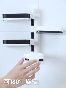 Bathroom no-punch wall-mounted rotating rack European style soap rack