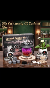 Premium Electric Cocktail Smoker Kit with Wood Chips & Whiskey Stones – All-in-One Smoker Set Gift