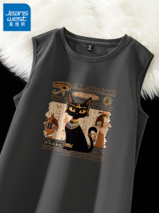 True Weave American Retro Vest 2025 ใหม่ ฤดูร้อน คอตตอนแท้ แขนกุด สำหรับผู้ชาย เสื้อกล้ามออกกำลังกาย ทรงหลวม ระบายอากาศได้ดี