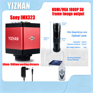 NICE-POWER | YIZHAN HD 4K Digital Microscope 48MP Industrial Camera Type C HDMI VGA Video for Electronics Industrial Microscope 0-150x lens