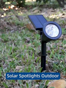 Solar Light Outdoor Waterproof Auto Spotlight Dimming Garden Camping Landscape Lawn Lights Solar Waterproof Outdoor Spot Light LED Solar LED Light Spotlights Outdoor IP65 Waterproof Lights Brightness Adjustable for Garden Backyard Driveway Patio Decor