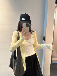 เสื้อคาร์ดิแกนถักบางสำหรับผู้หญิง EKOOL ฤดูร้อน 2025 เสื้อคลุมกันแดดแบบหลวมๆ ทรงสลิมฟิต เสื้อคลุมแบบสวมหัว