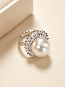 YISHU | Large Pearl Ring for Women 2025 New Design Luxury Adjustable
