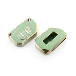 Auto Shell Keychain Fob Holder for Jeep Wrangler Gladiator JT JLU Car Remote Key Case Cover Flip Folding Blade Accessories