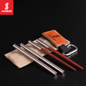 Portable Folding Outdoor Picnic Utensils Real Wood Chopsticks Travel Chopsticks Hygienic Mountain Guest Brand Stainless Steel