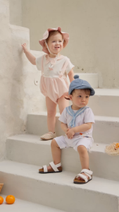 Body cộc tay La Pomme thuyền trưởng hải âu - Sợi Natural Cotton thoáng mát – Bé trai - 3M - 12M