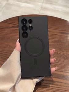 CrashStar Magnetic Matte Lembut Silicone Phone Case For Samsung Galaxy S25 Ultra S24 S23 FE S22 S21 + Note 20 A56 A55 A54 A36 A35 A34 A26 A25 A24 A17 A16 A15 A14 A07 A06 A05S A05 5G Wireless Charging Phone Casing Solid Color Phone Cover With Lens Films