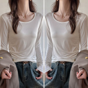 MiiOW | Cat Lady See Through Backless Mesh Splice T Shirt Womens Autumn Base Shirt Korean Style Hot Girl Design Sensation Long Sleeve