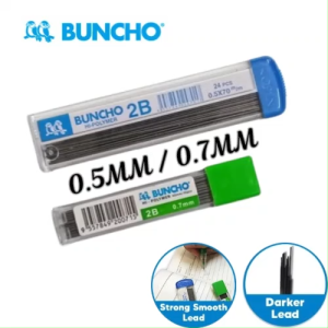 BUNCHO Hi-Polymer 2B Mechanical Pencil Lead 0.5MMx70MM / 0.7MMx60MM (PRICE FOR 1 TUBE)