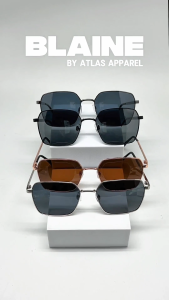 BLAINE Mens Polarized Square Sunglasses (Size 56) - UV Protection Medium Fit