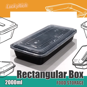 LuckyRich - Fish Box 2000ml 25pcs - Food Storage with lid cover for Food Container needs