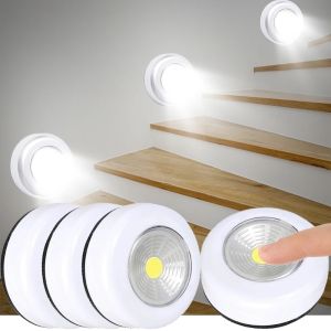 LED Small Night Light Battery Powered Wireless Wall Lamps for Bedroom Kitchen Bedside Wardrobe Cabinet Lighting Touch Lights