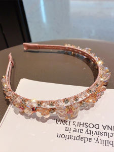 Elegant Crystal Hairband Womens Fashion Jewelry Hair Clip Ageless Chic Headband Hair Accessories Korean Style Silk Material