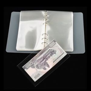 100 Pocket Currency Album for Tickets Stamps Collection Supplies Portable Banknotes Holder Paper Money Sleeves Storage Book
