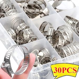 6-29MM Adjustable Hose Clamps Stainless Steel Hoop Clamp Faucet Water Pipes Fasteners Worm Gear Hose Clip Screw Lock Hardware