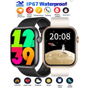 Non-Invasive Blood Glucose Smart Watch Blood Pressure Oxygen Monitoring Smartwatch For Men Women Bluetooth Voice Call Sport Waterproof Bracelet VS F57L