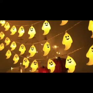 1PC Cute Ghost Halloween String Lights Battery Operated Fairy Lights for Party Room Decorations