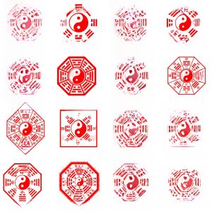 ตราประทับลายฉลุไท่ชิแบบสองปลา แสงไว หมึกในตัว แปดไตรกรัม ซูกง นักดาราศาสตร์โบราณ ยี่กิง