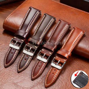 18mm 19mm 20mm 21mm 22mm Universal Vintage Oil Wax Leather Watch Strap for Omega Brown Head Layer Watch Band for Men Accessories