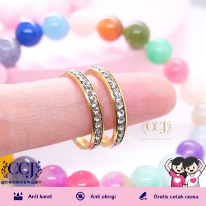 [GRATIS CETAK NAMA] Cincin Couple Titanium Anti Karat M64 | Cincin Pasangan | Cincin Hadiah | Cincin Lamaran | Cincin Tunangan | Aksesoris Pria Wanita