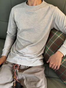 Cleanfit เสื้อยืดคอกลมแขนยาวผู้ชาย ทรงหลวม ทรงหลวม แขนยาว ผ้าฝ้ายแท้ น้ำหนักเบา ฤดูใบไม้ร่วง เสื้อเชิ้ตชั้นใน