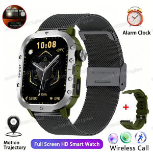 2026 New Military Smart Watch Men 3ATM Outdoor Sports Fitness Tracker Blood Pressure Health Monitor BT Calls GPS Smartwatch HW12